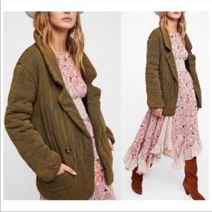 NWOT Free People Tawny Pillow Jacket Olive size M
